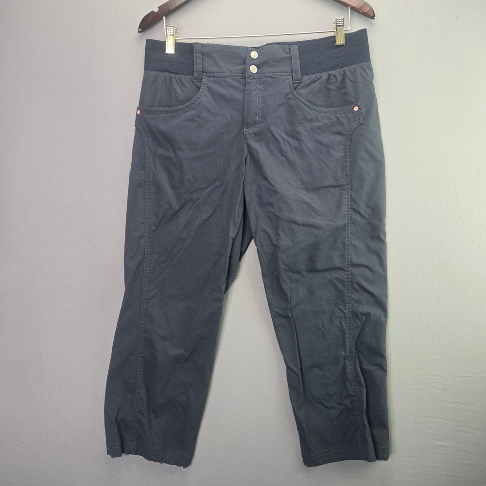 Title Nine Clamber Capri Pants 12 Gray Hiking Outdoor Stretch Cargo Crop 3543